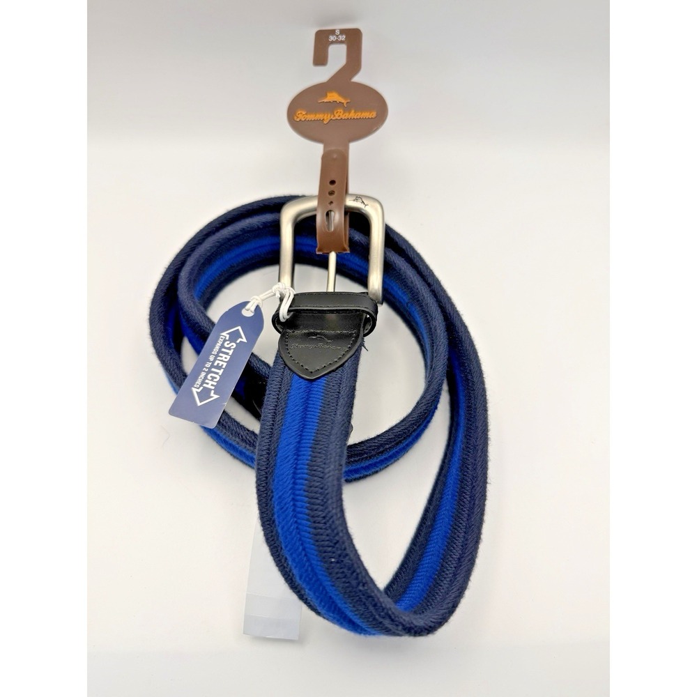 Tommy Bahama Belt Mens Small (30-32) Blue New Braided Stretch Golf